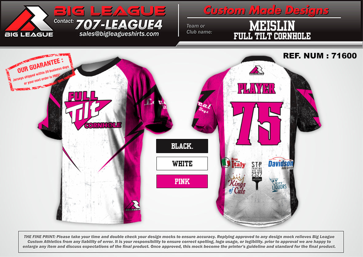 Standard Jersey - White w/ Pink