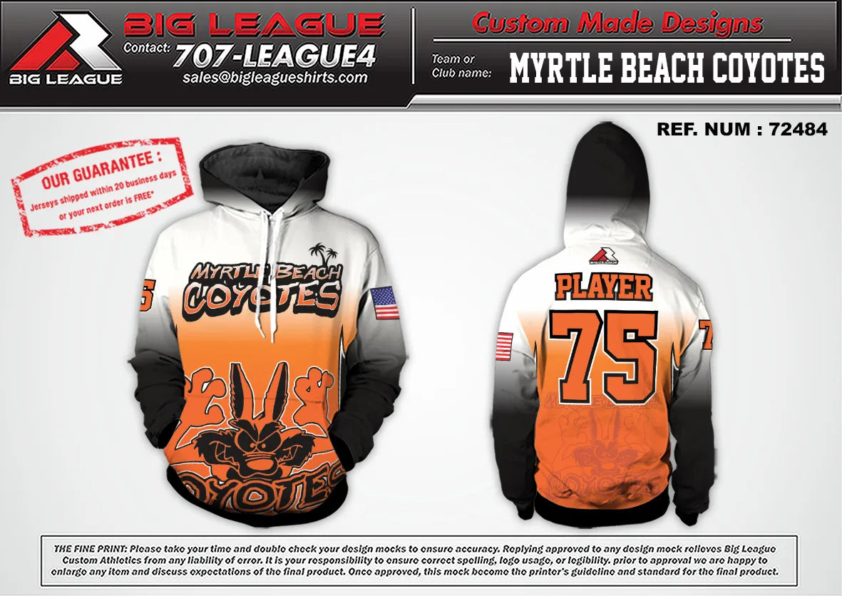 Hoodie / White - Orange