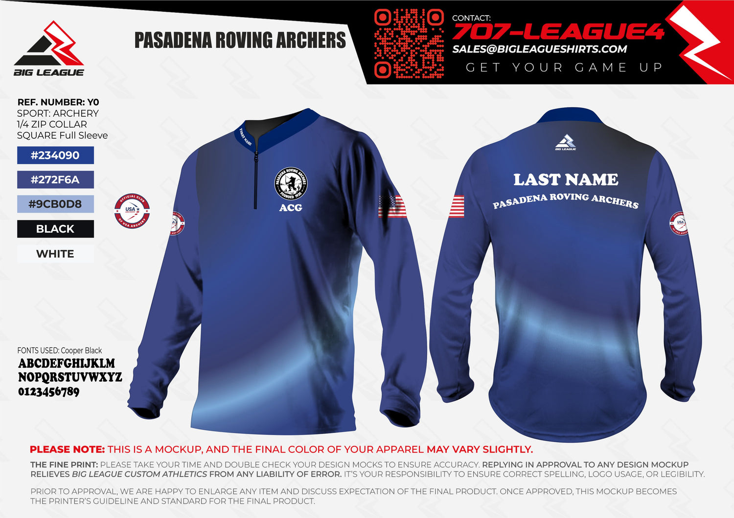 Long Sleeve Quarter Zip / Archers Jersey