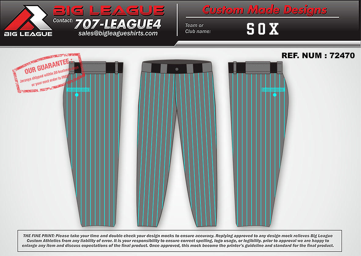 Pants (full size) / Teal Pinstripe