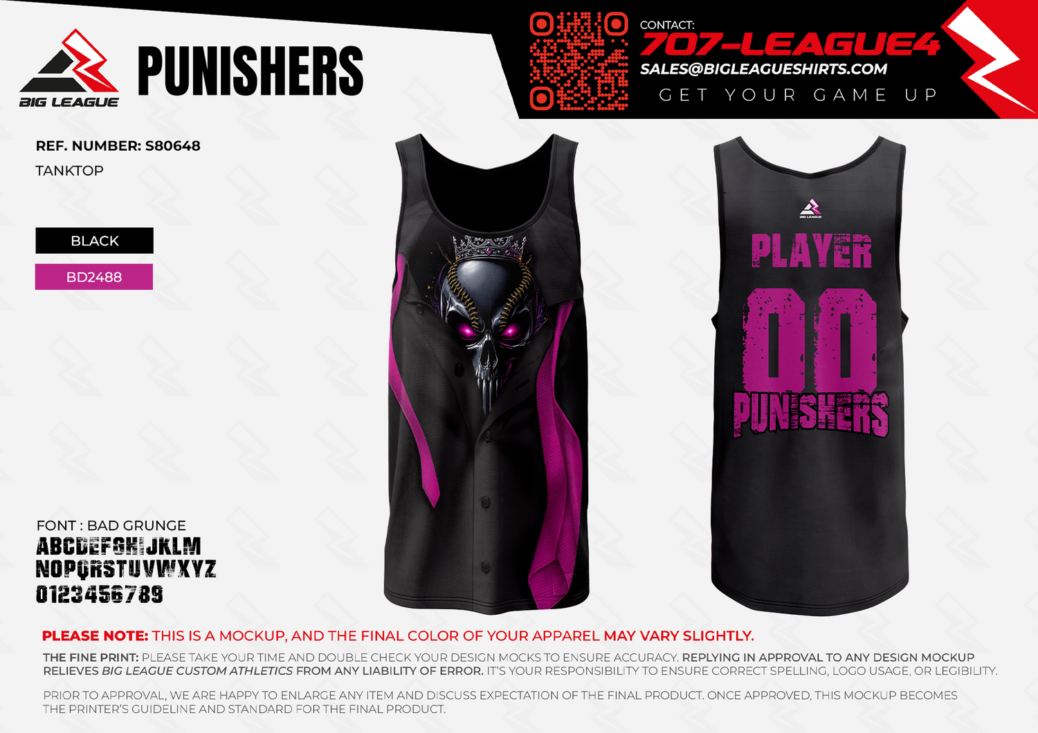 Tank Top / Black Skull - Black