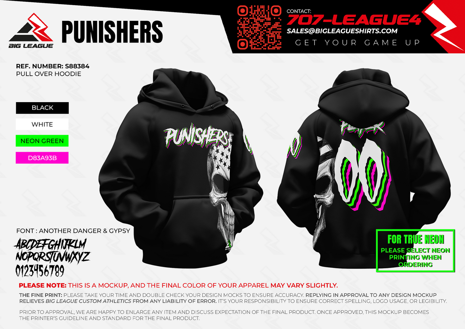 Hoodie / Skull - White Text - Shadow Style