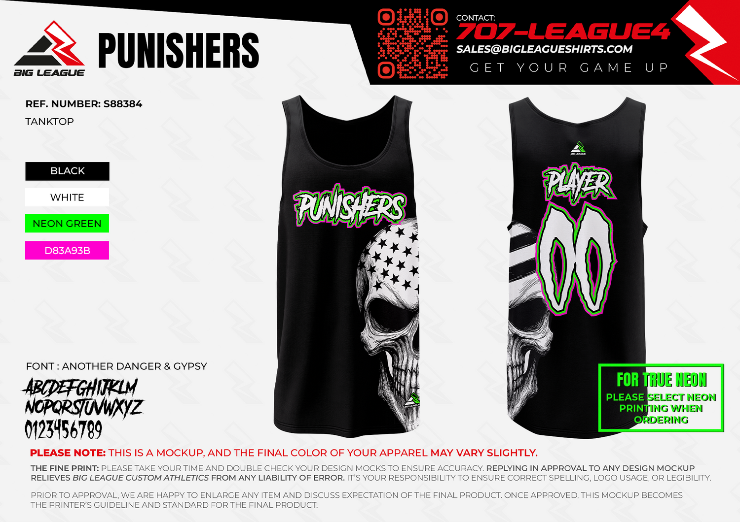 Tank Top / Skull - White Text (Outline)