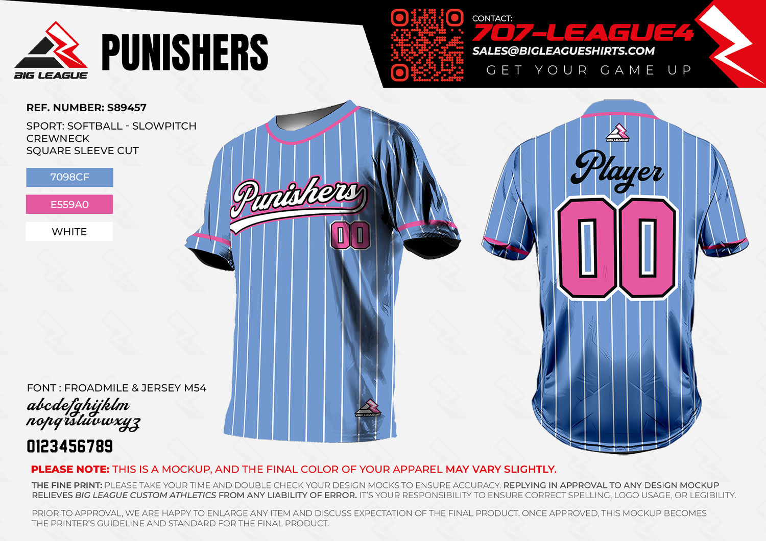 Jersey / Blue - White Pinstripes