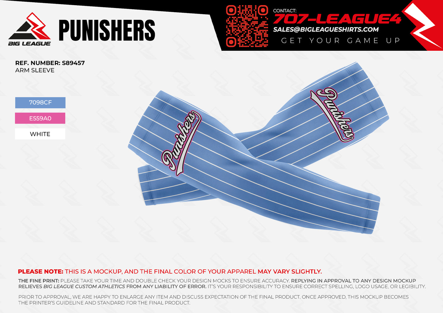 Armsleeve / Blue - White Pinstripes