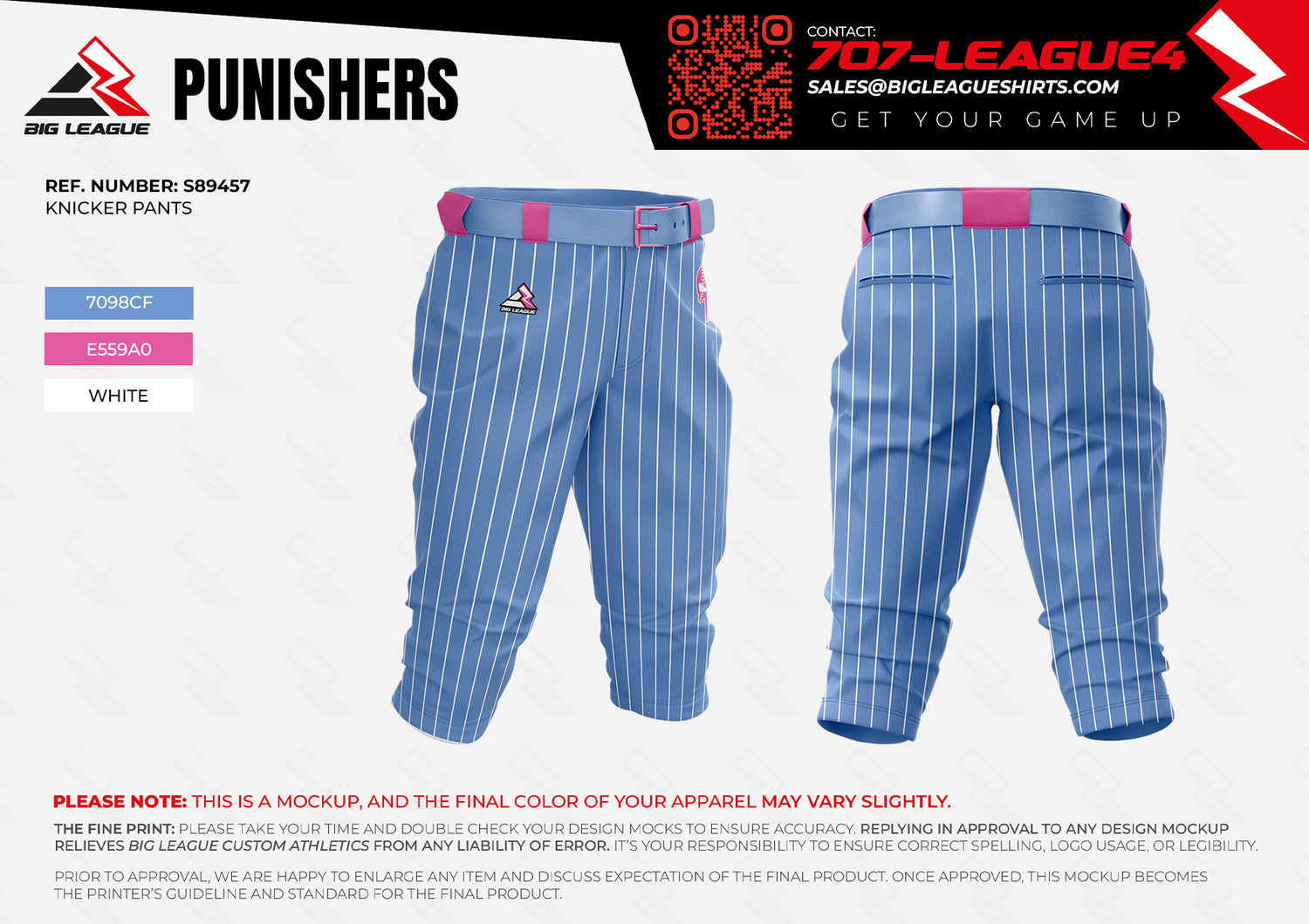 Knicker Pants / Blue - White Pinstripes