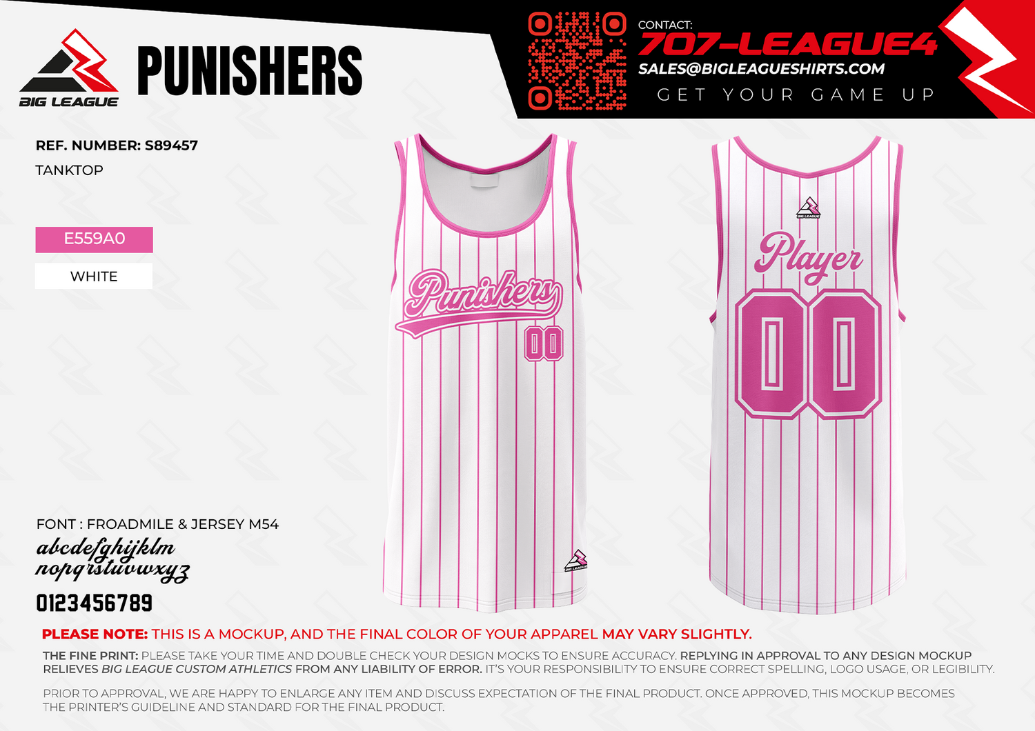Tank Top / White - Pink Pinstripes