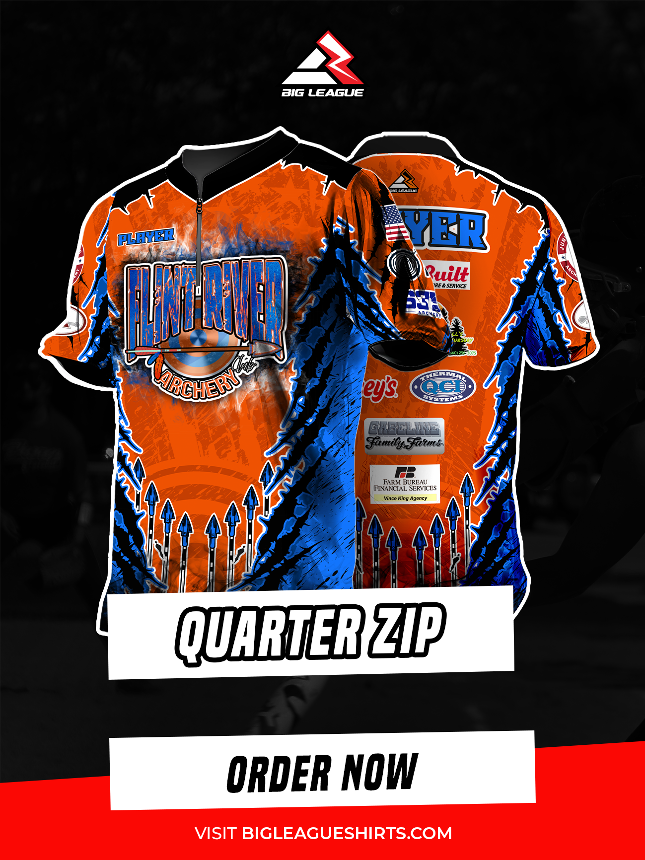 Quarter Zip Jersey / Orange