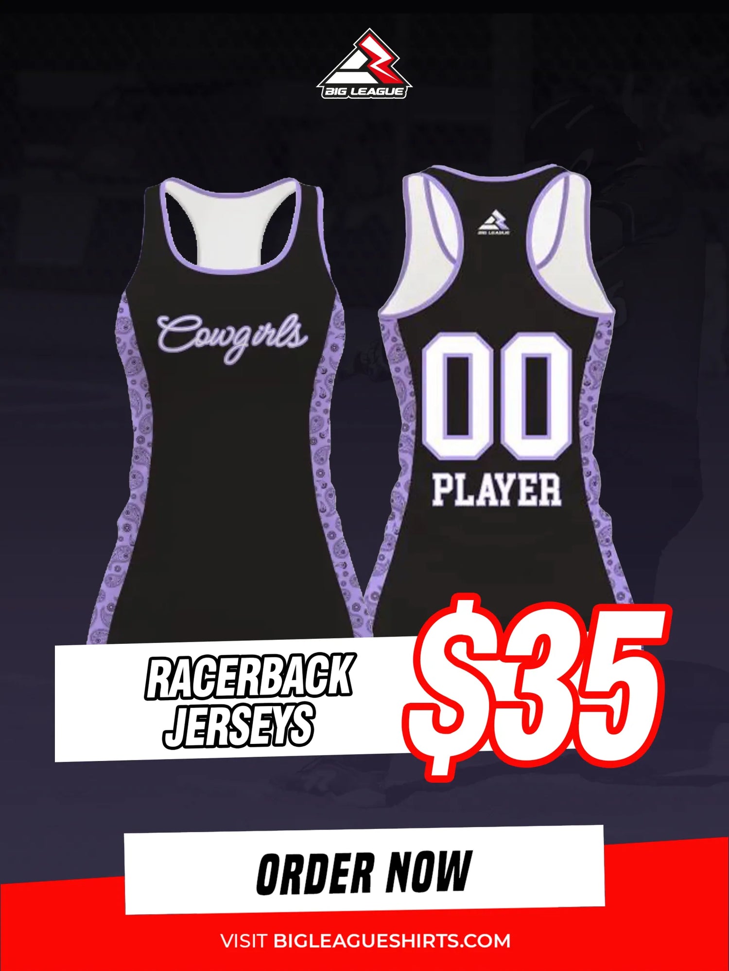 Racerback Jerseys / Purple - Black