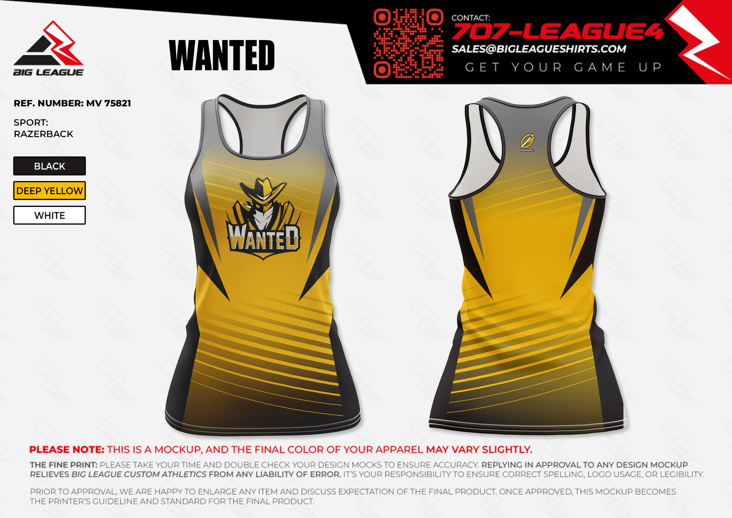 Racerback / Yellow
