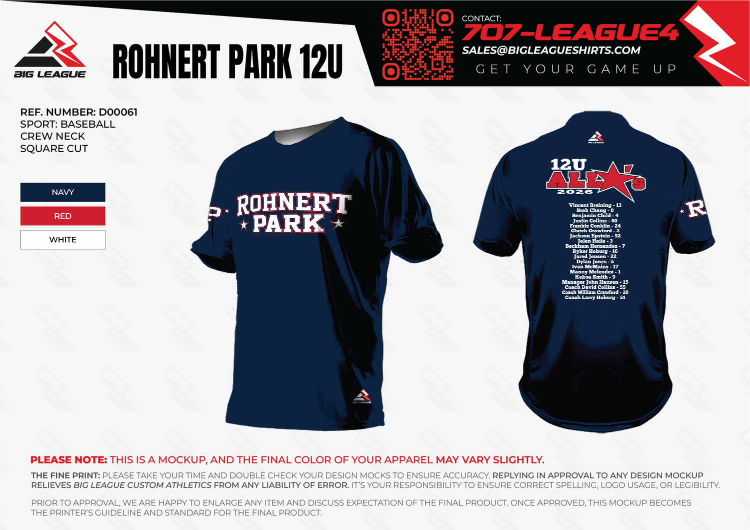 All Stars - Navy T-Shirts / 12U