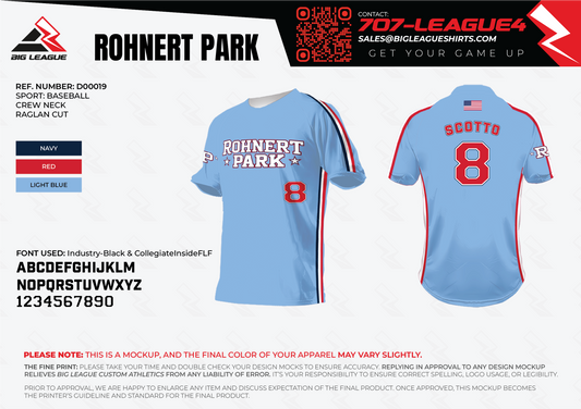 Rohnert Park Baseball (Blue) Team Store