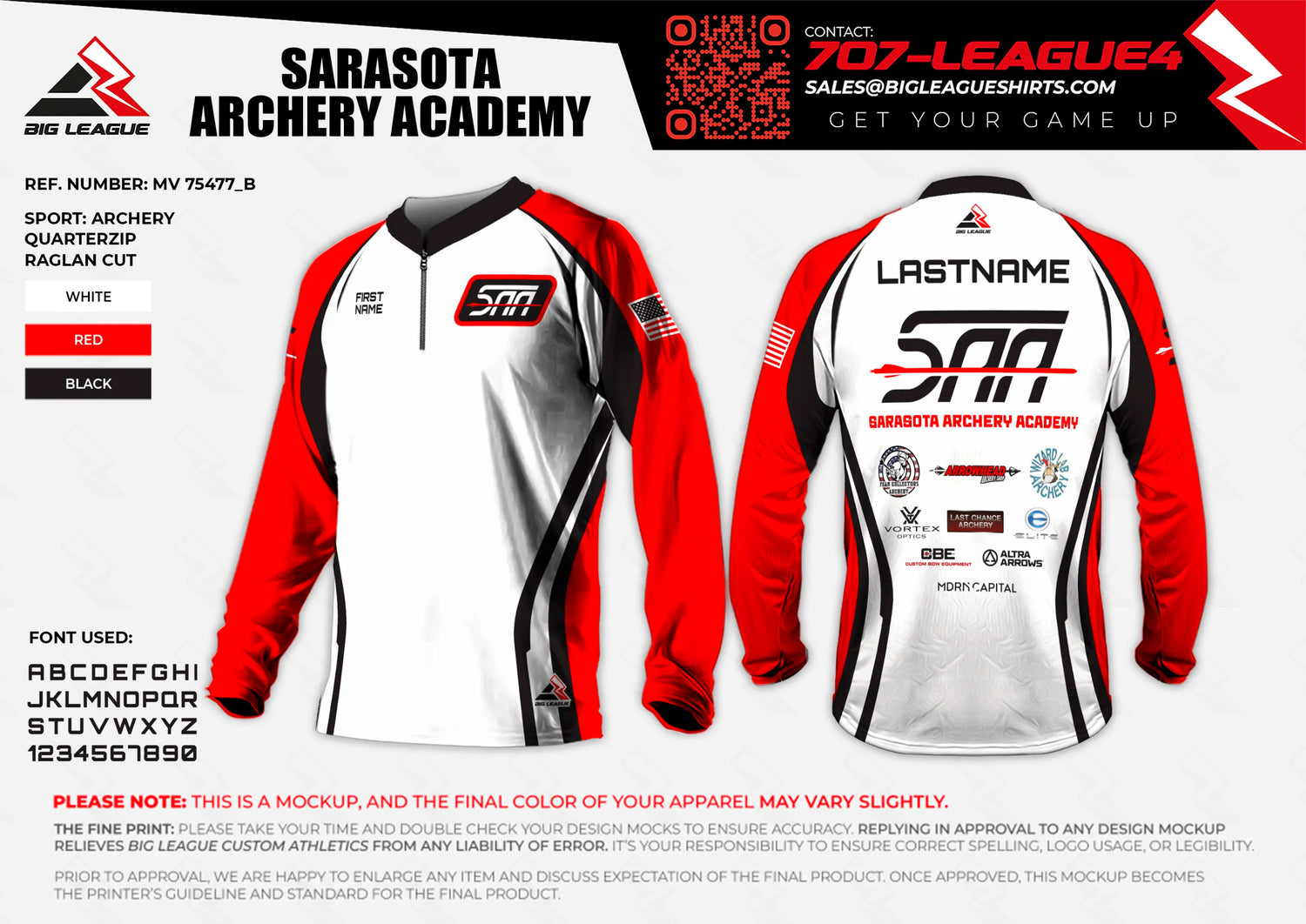 1/4 zip long sleeve jersey / white-red