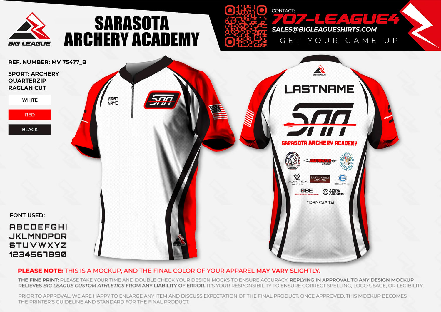 1/4 zip jersey / white-red