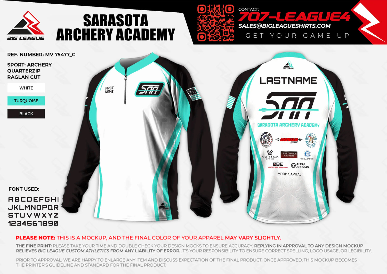 1/4 zip long sleeve jersey / white-turquoise