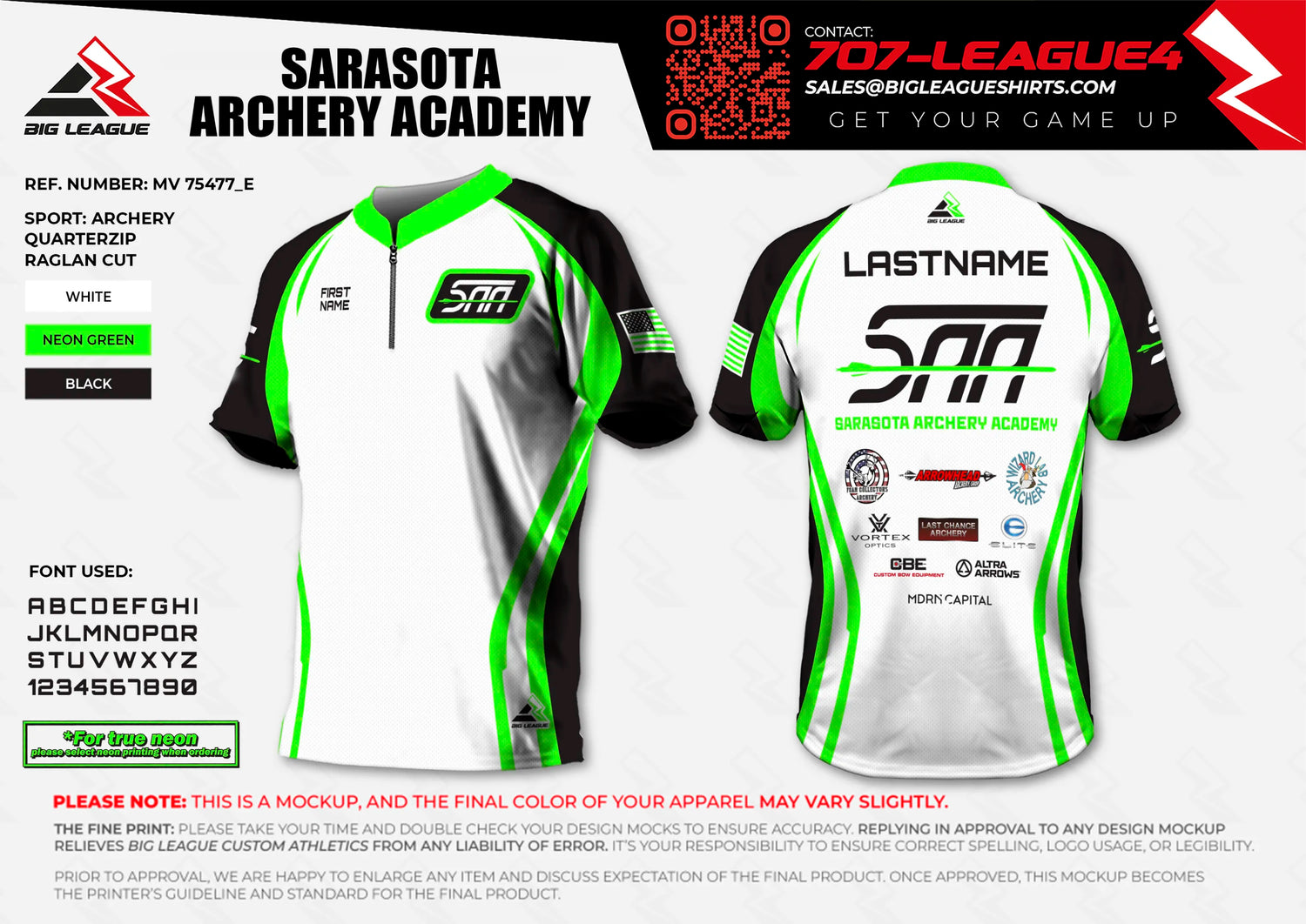 1/4 zip jersey / white-neon