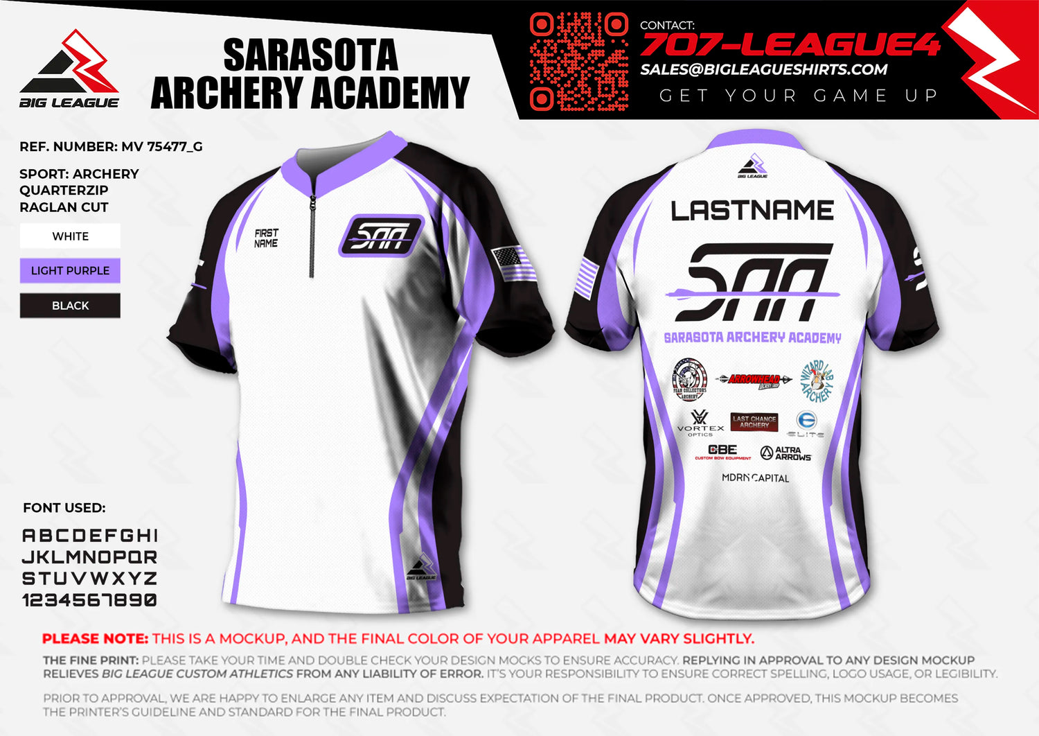 1/4 zip jersey / white-purple