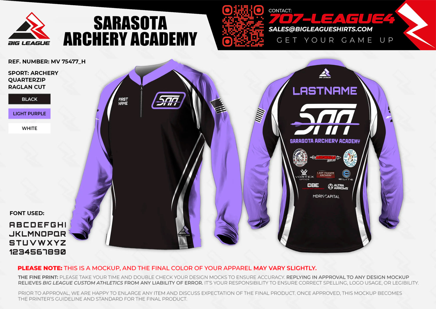 1/4 zip long sleeve jersey / black-purple
