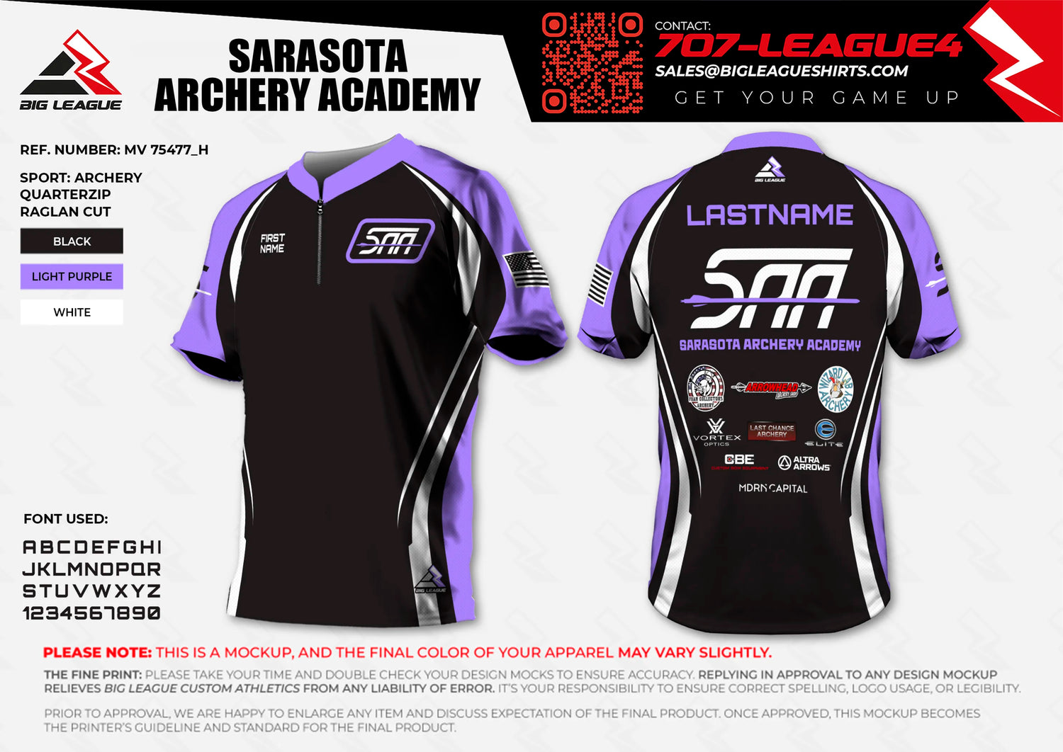 1/4 zip jersey / black-purple