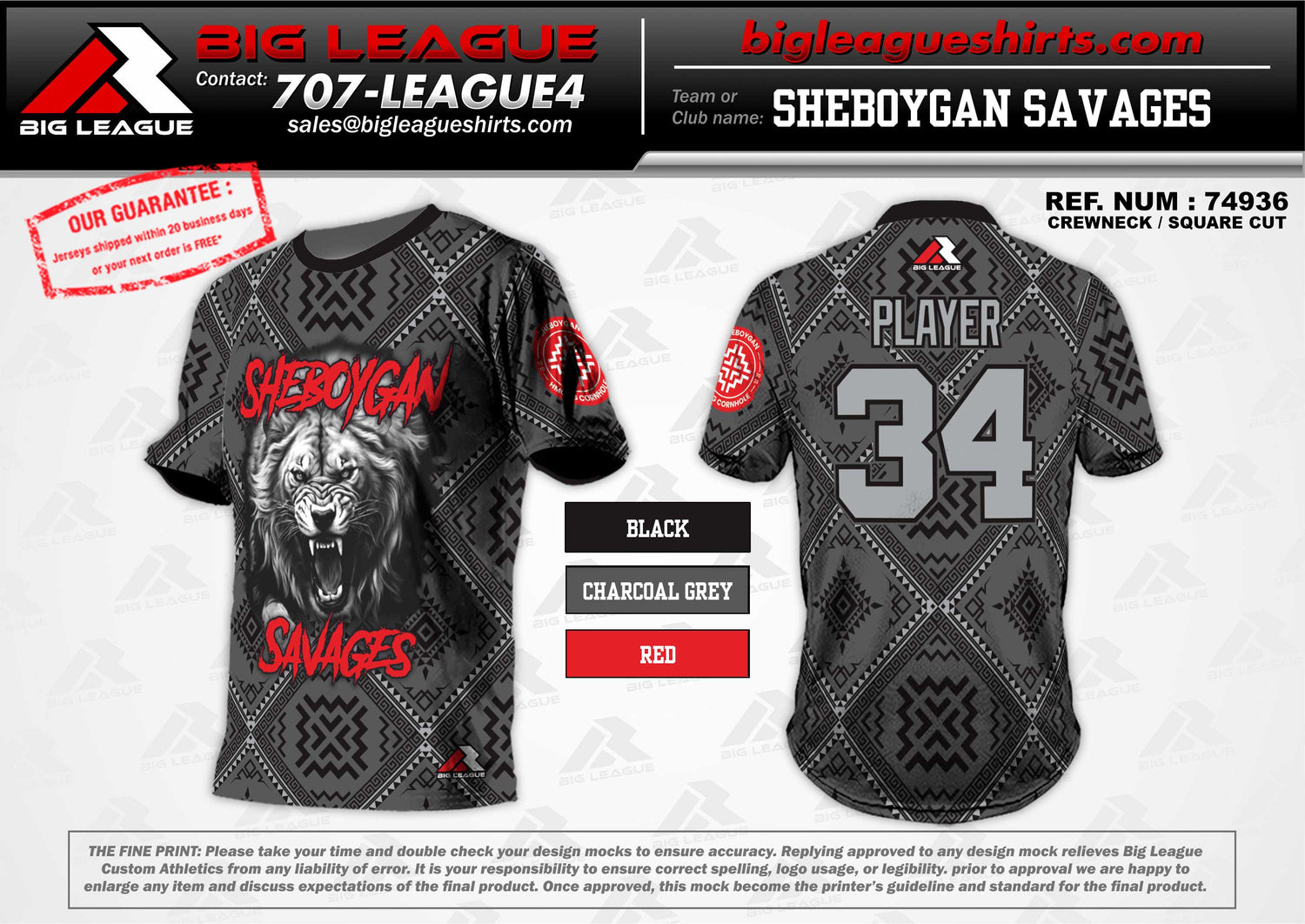 Crew Neck Jersey / Sheboygan Savages