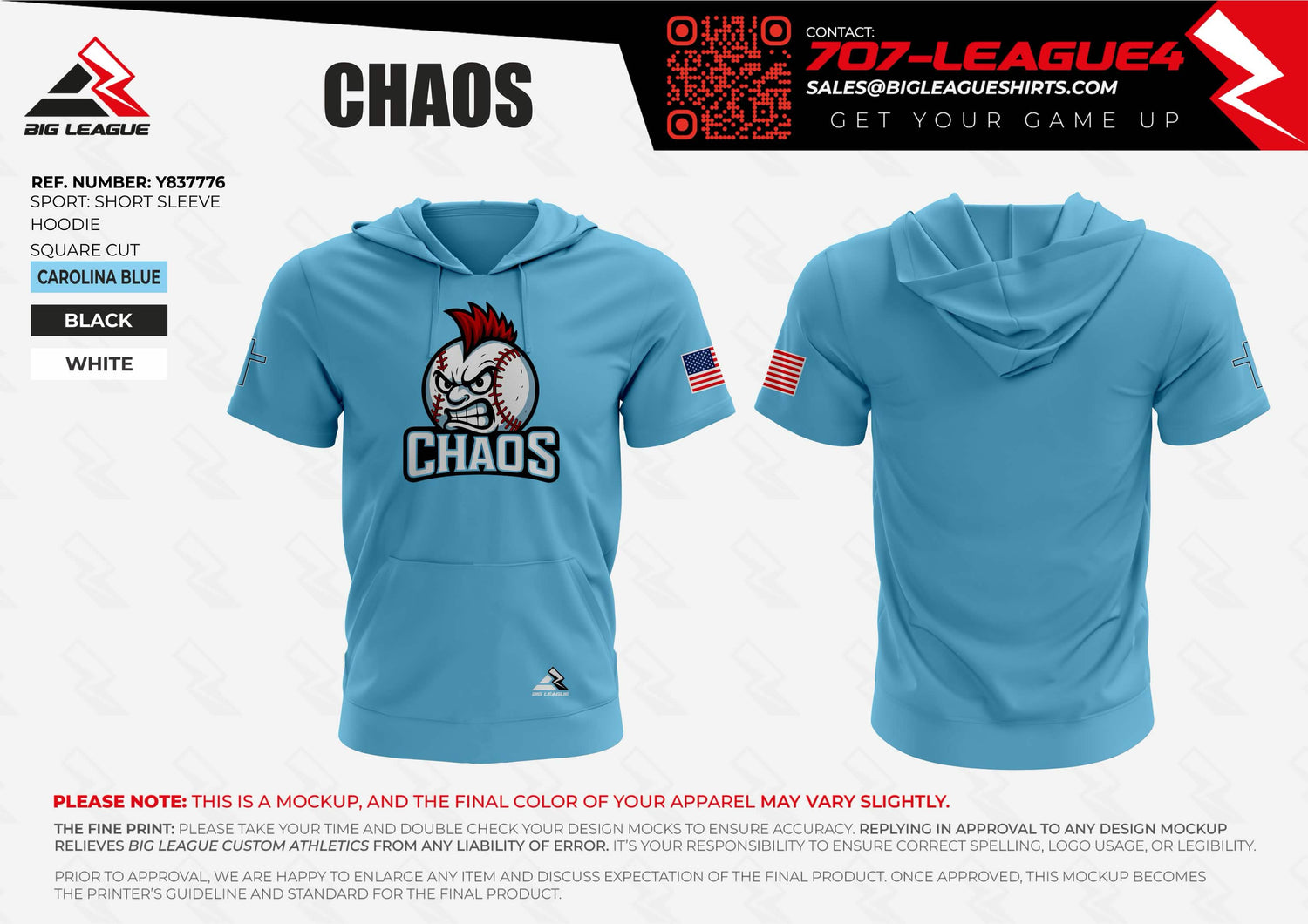 Hooded Short Sleeve Jersey / Blue
