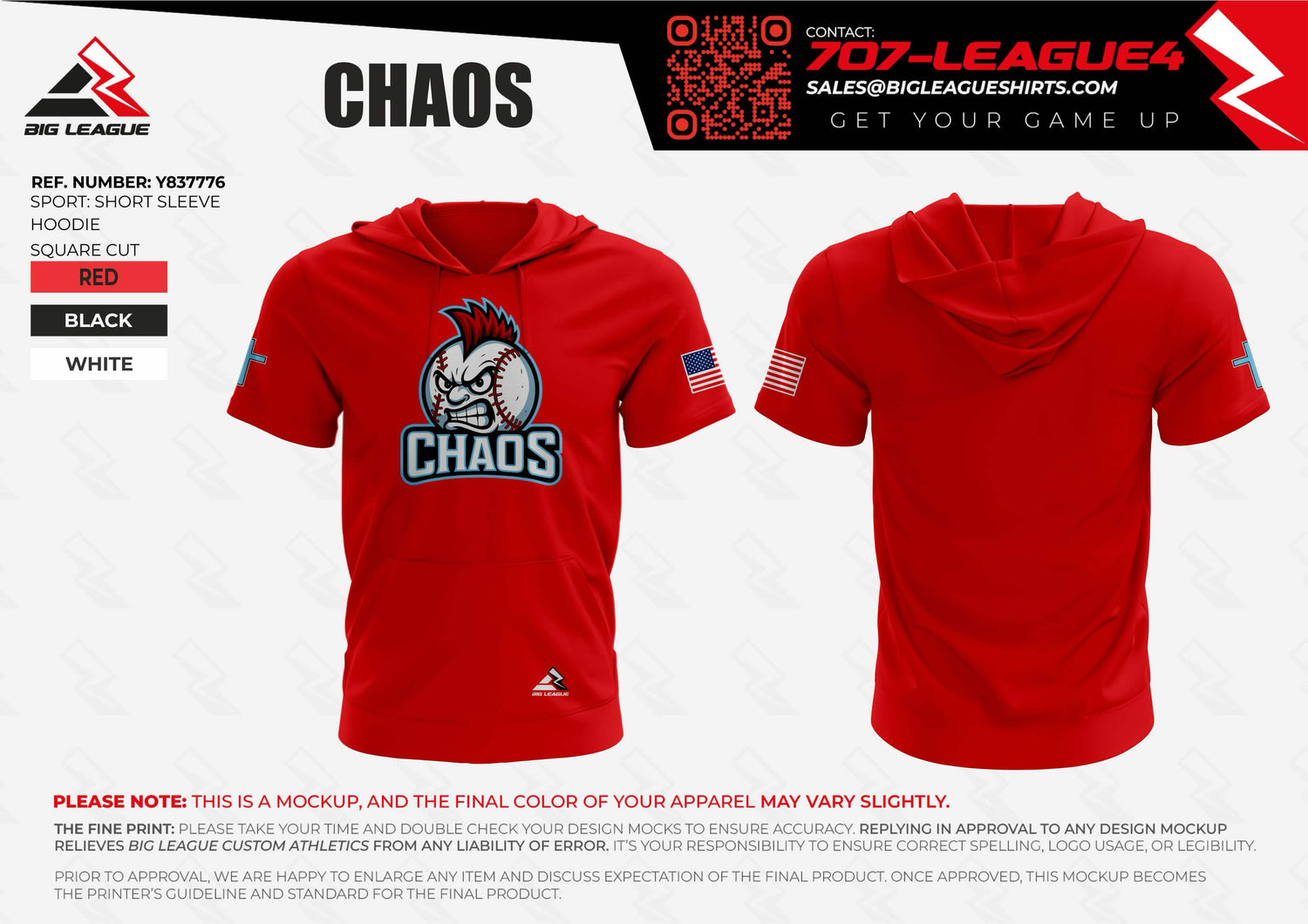 Hooded Short Sleeve Jersey / Red