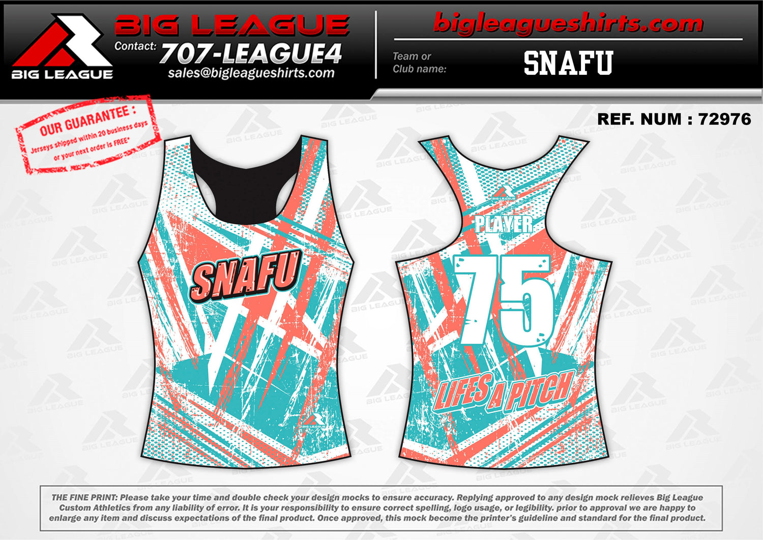 Racerback / White-Orange-Cyan