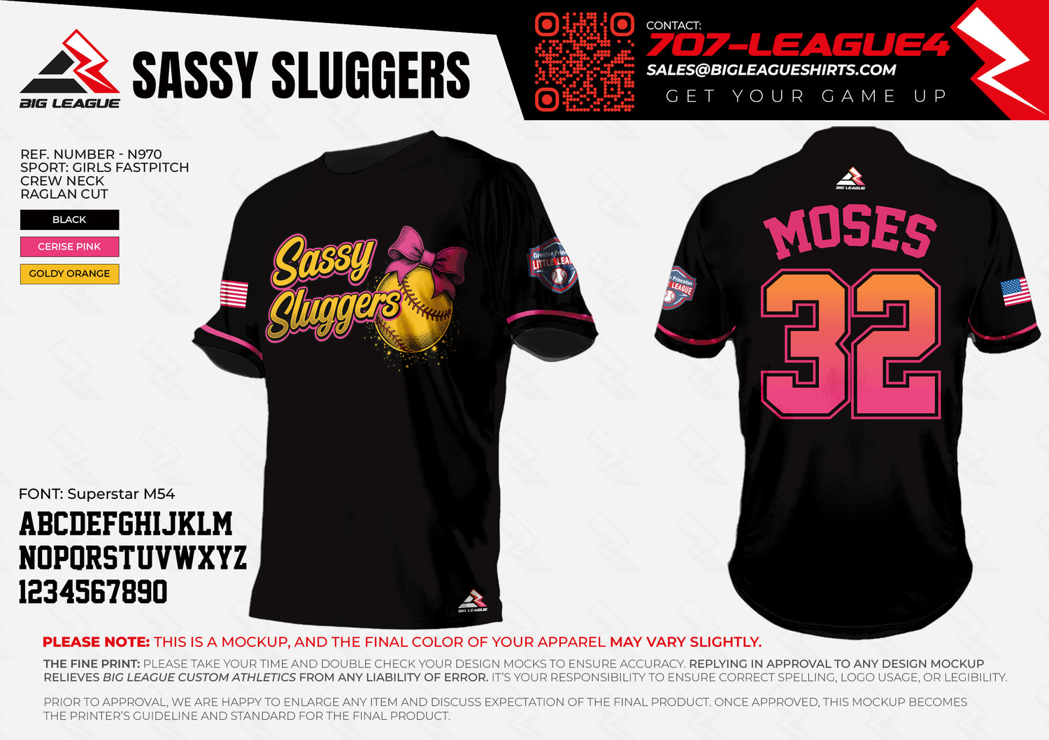 Crew Neck / Sassy Sluggers / Black