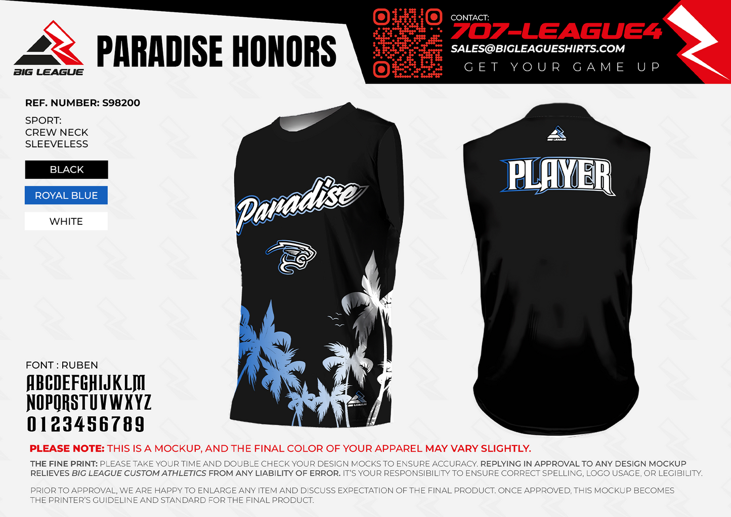 Paradise Honors HS Panthers 7v7 Team Store