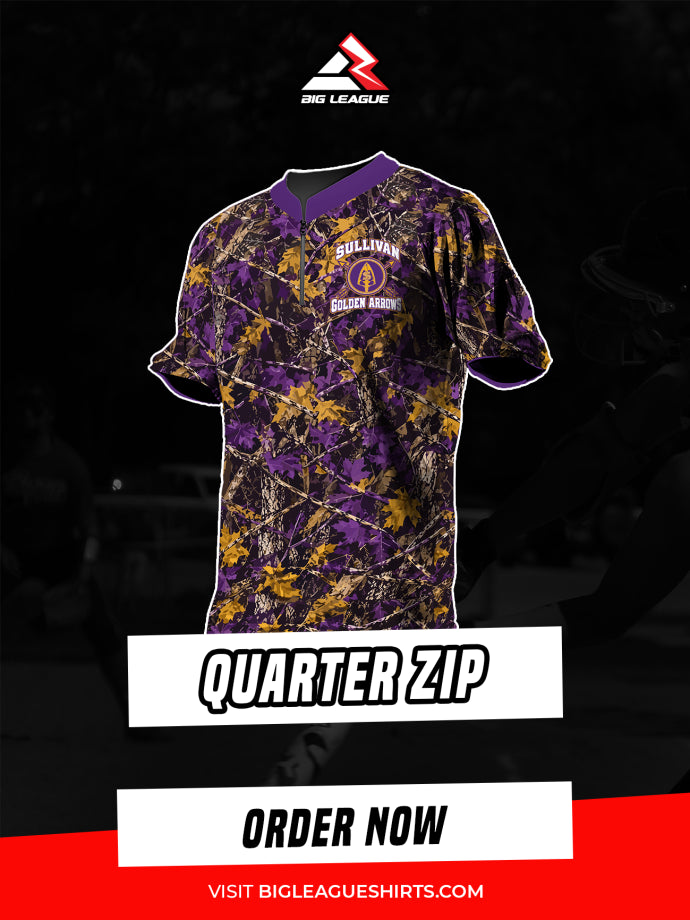 Quarter Zip / Deep Purple Woodland Camo