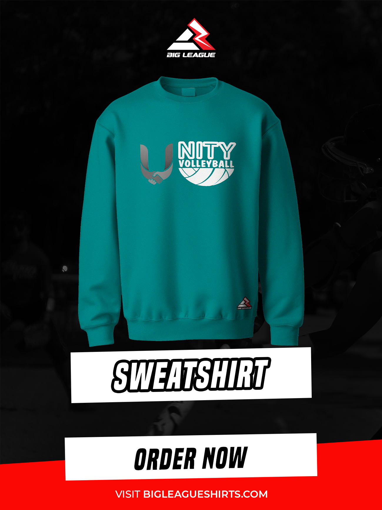 SweatShirt / Teal White