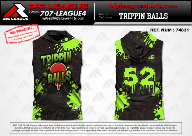 Sleeveless Jersey w/ Hood / Lime Green Black