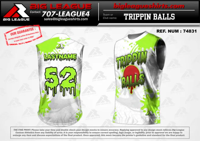 Sleeveless / Lime Green White