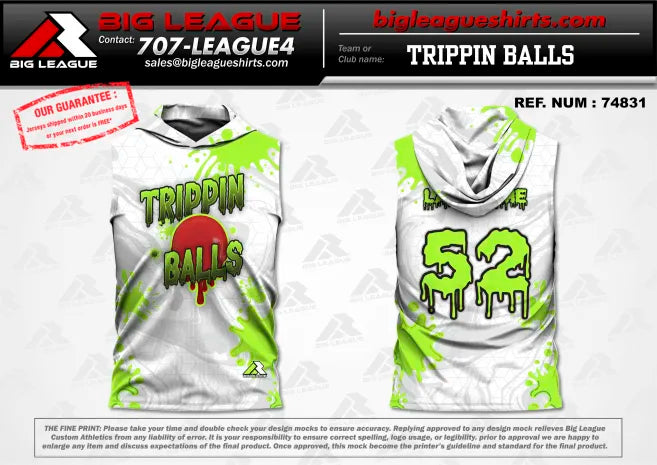 Sleeveless Jersey w/ Hood / Lime Green White