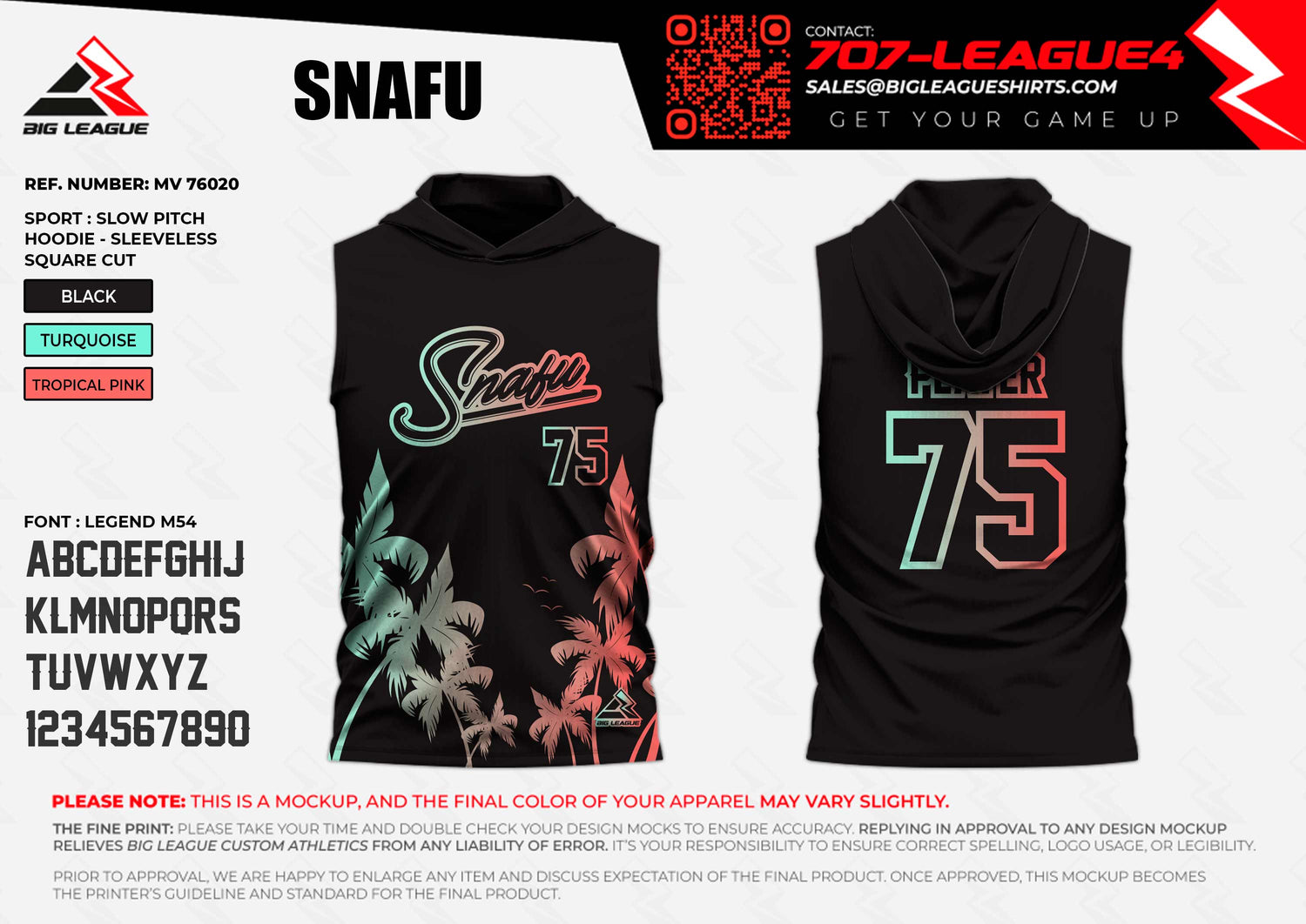 Sleeveless with Hood / Tropics - Black