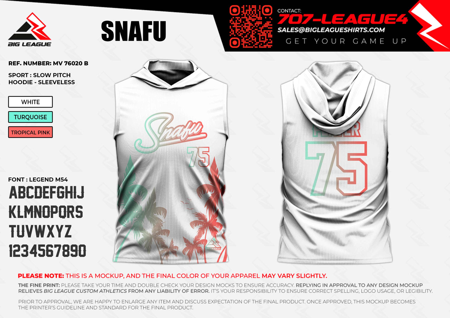 Sleeveless with Hood / Tropics - White