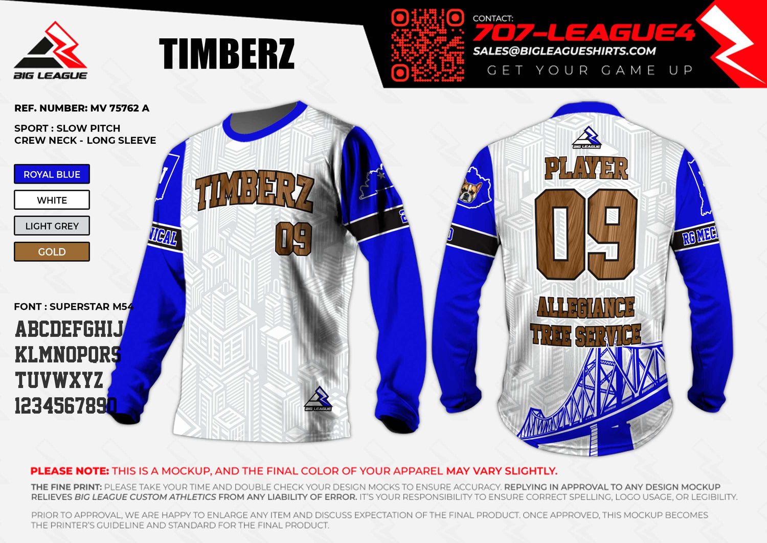 Long Sleeve / Blue/White