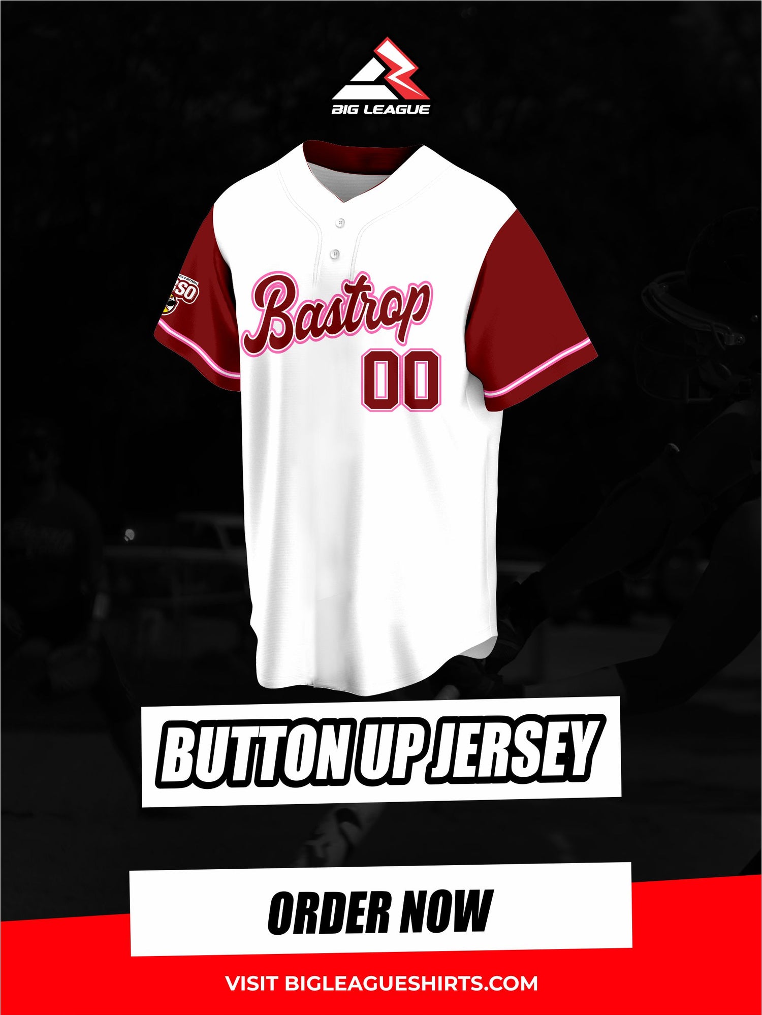 2 Button / White/Pink - Home
