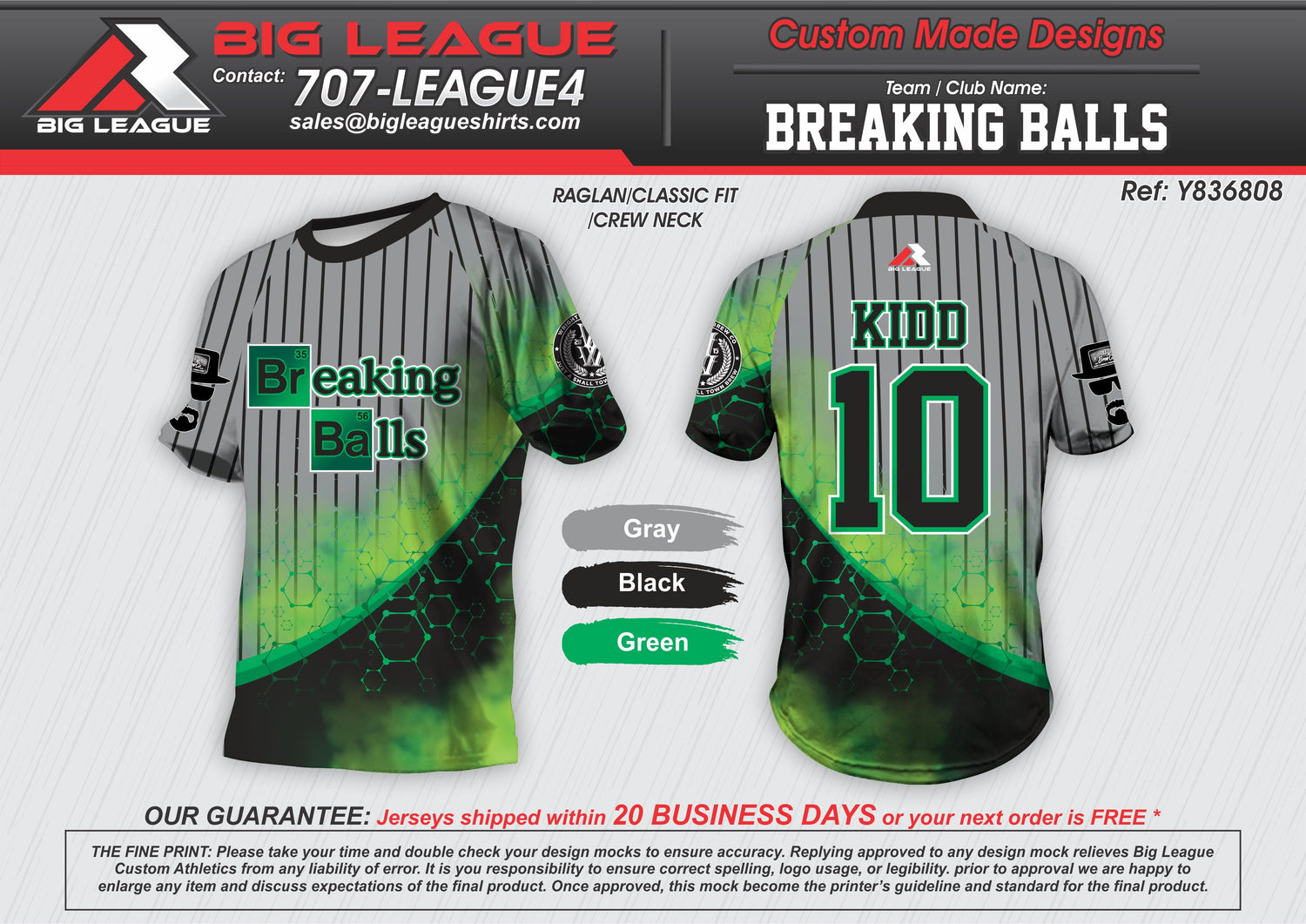 Crew Neck-Green Black