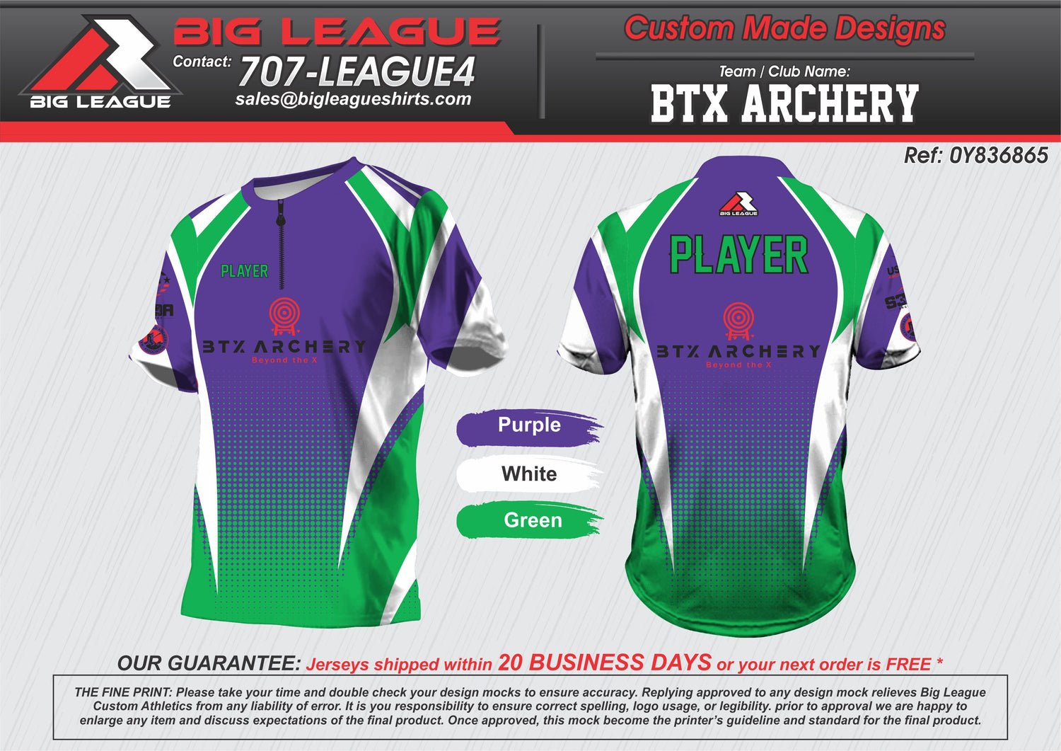 1/4 zip - Purple / White / Green