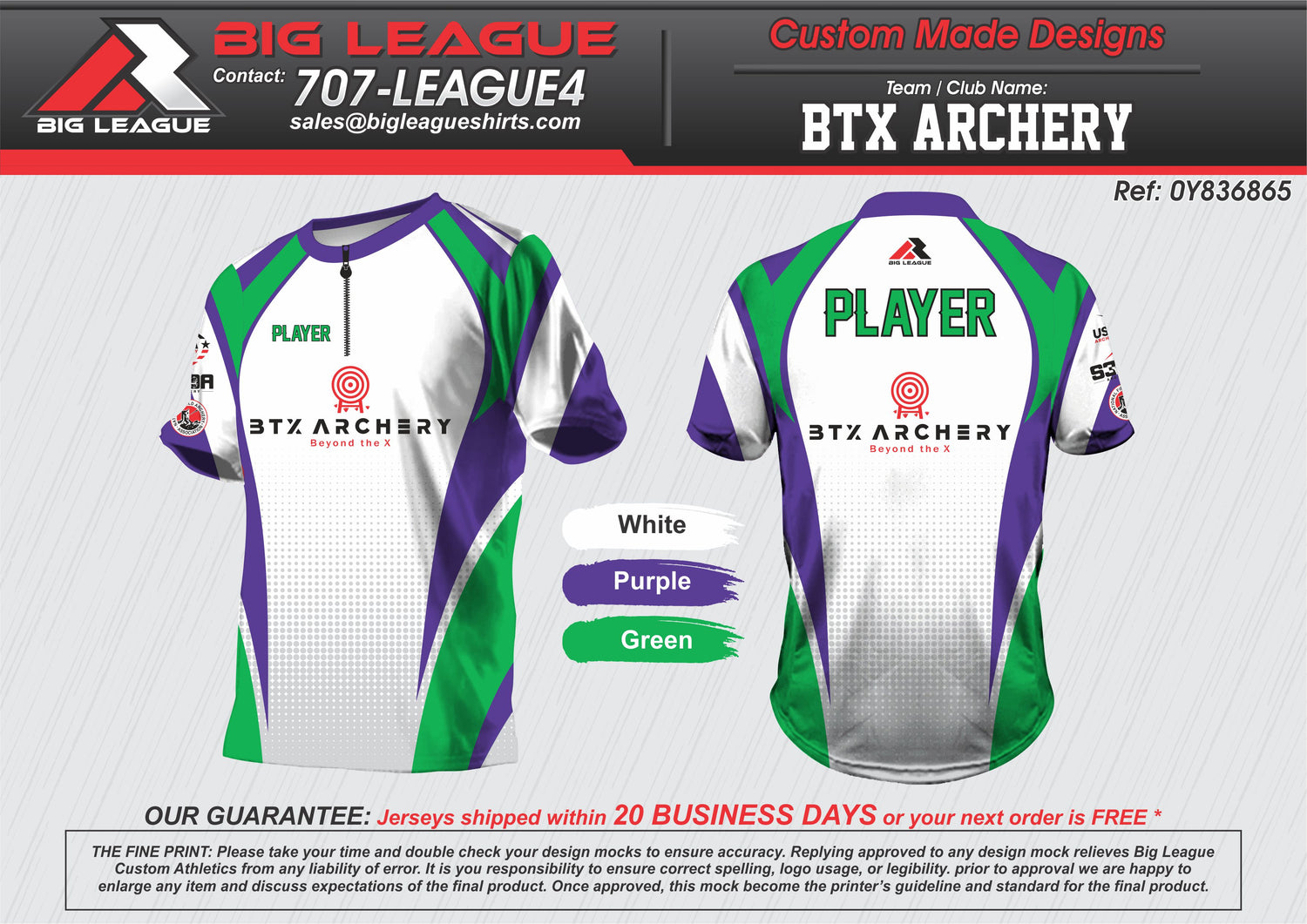 1/4 zip - White/Purple/Green