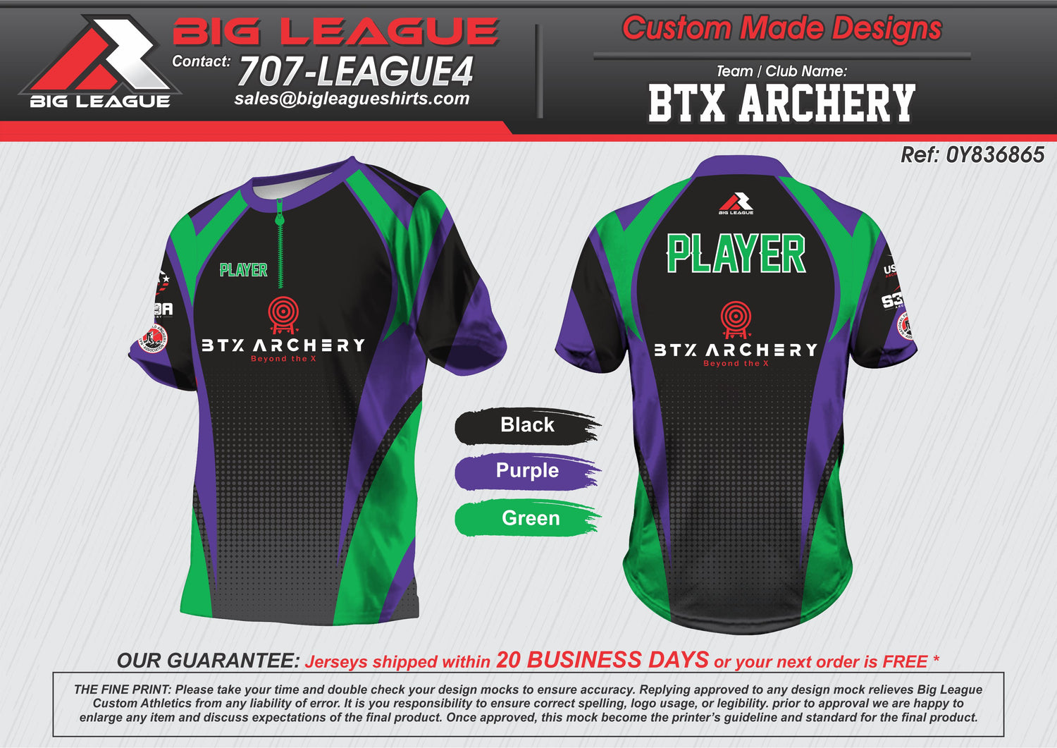 1/4 zip - Black/Purple/Green