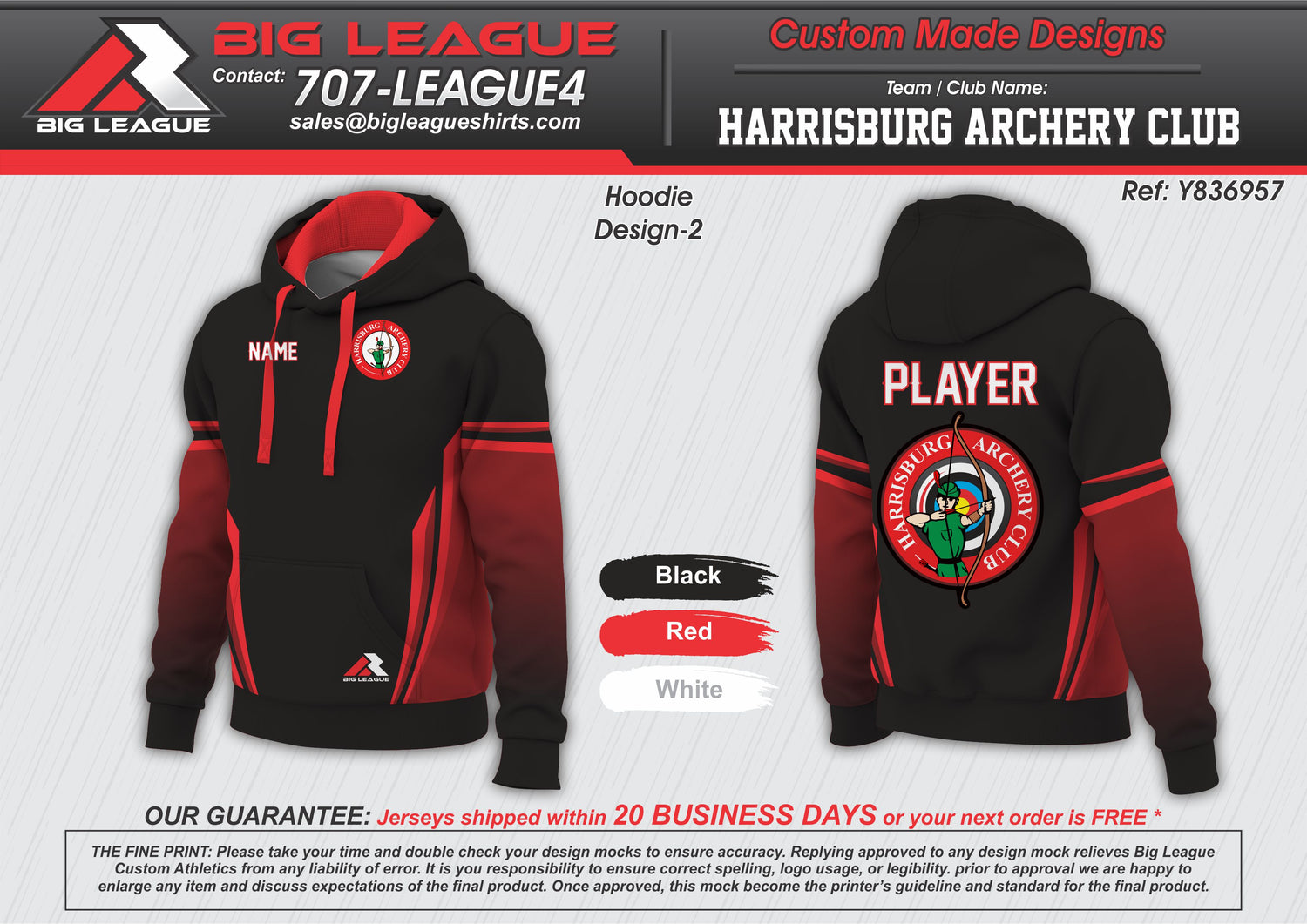 Hoodie / Black w/ Red