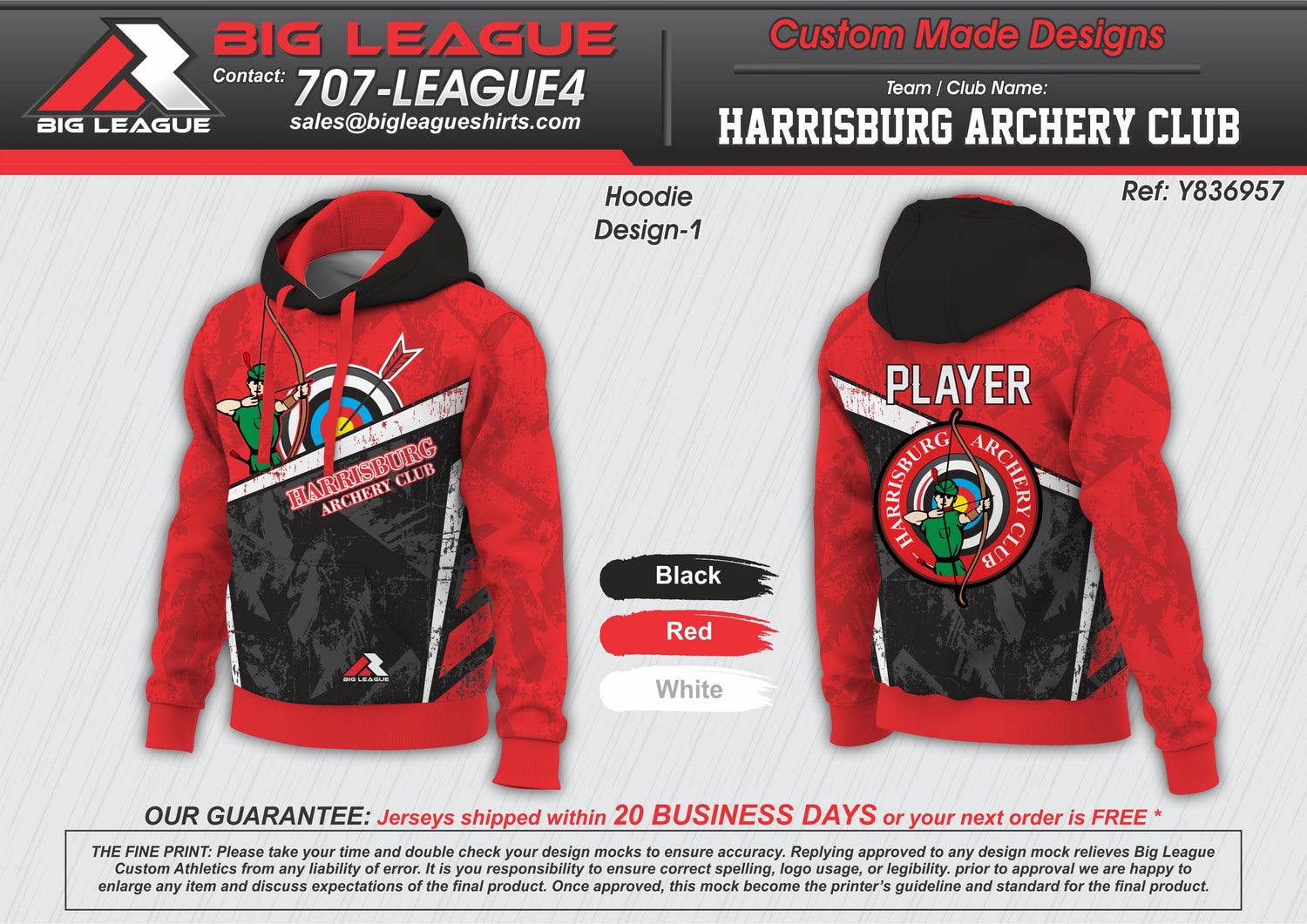 Hoodie / Red w/ Black