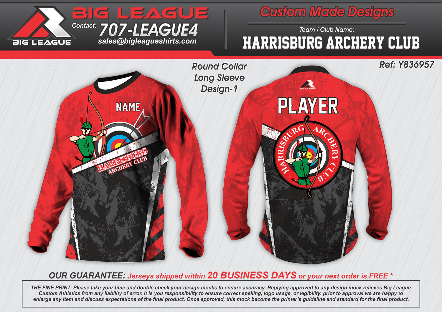 Long Sleeves / Red w/ Black