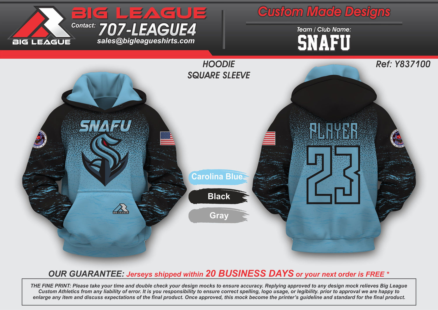 Hoodie / Blue Black