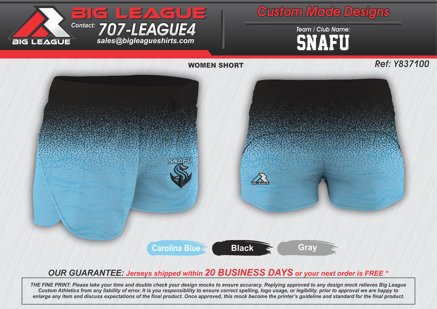 Women Shorts / Blue Black