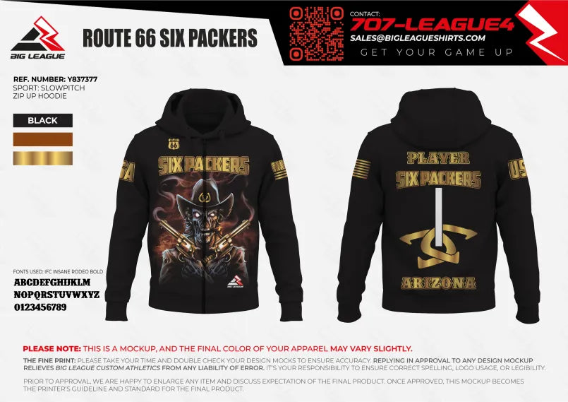 Zip Up Hoodie / Black Gold
