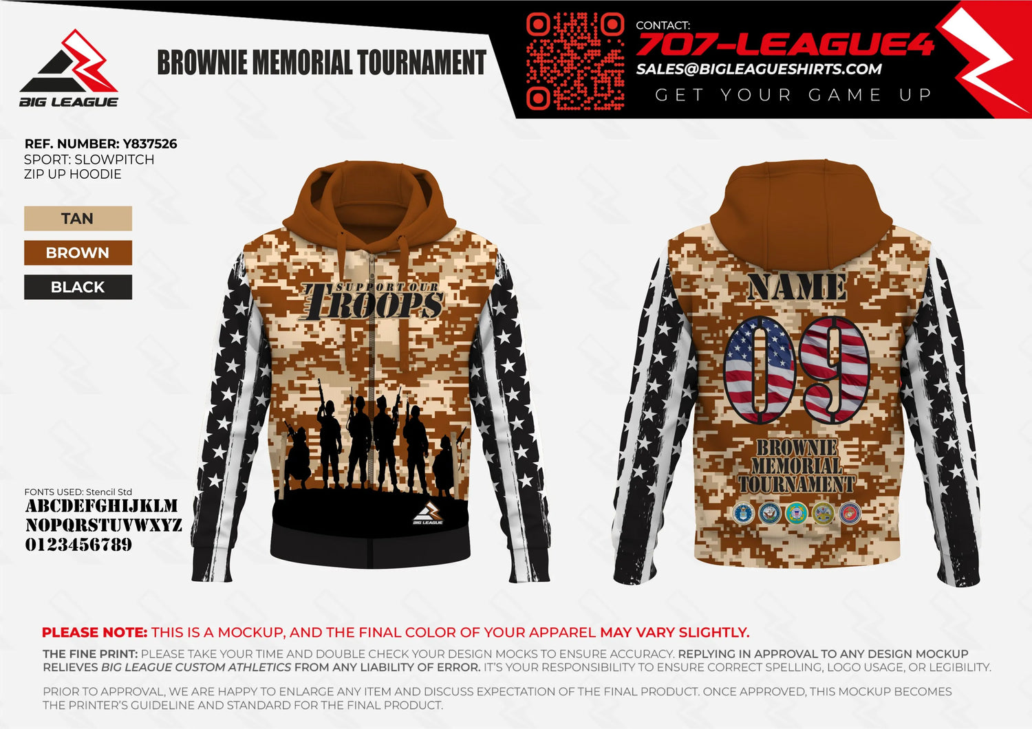Zip up Hoodie / Tan-Brown