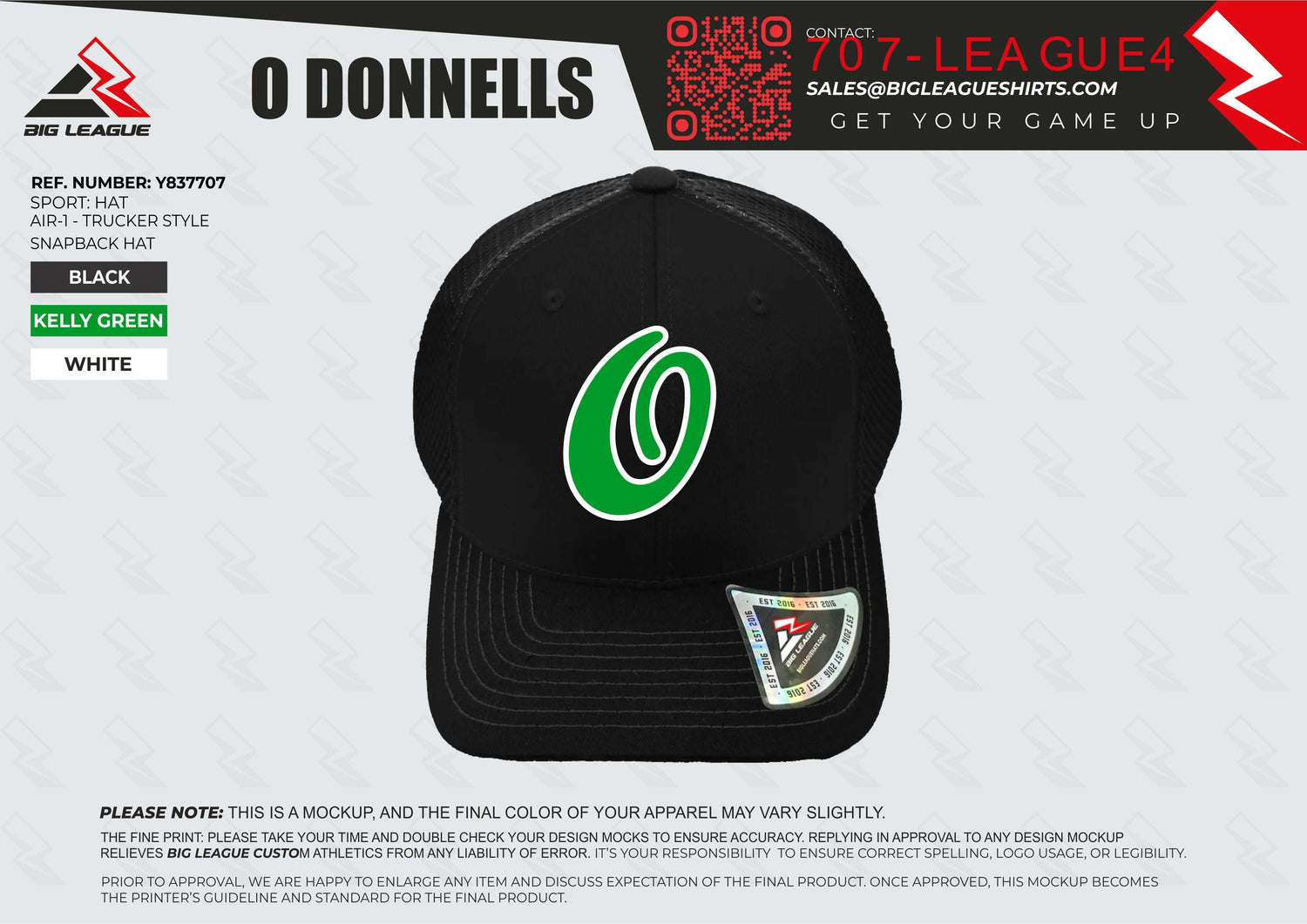 Snapback Hat (minimum of 6) / Black